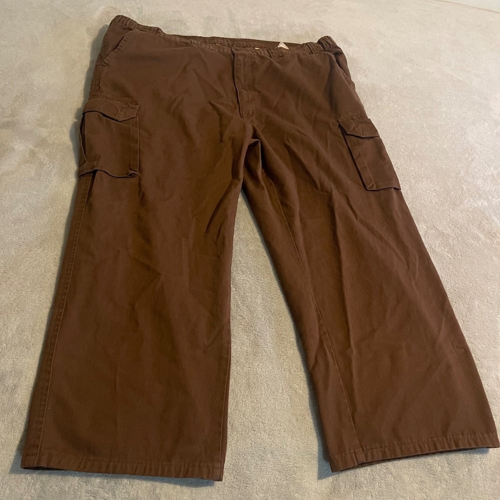 Vintage 90s Boulder Creek Mens Brown Cotton Cargo Pants Big 50 x 38 Streetwear